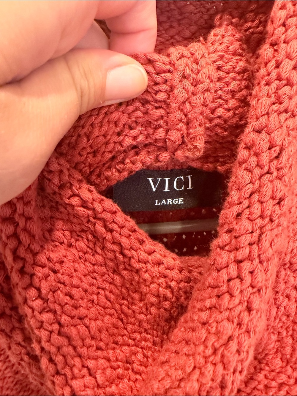 Vici Sleeveless Cowl Neck Sweater Tank in Rust - Picture 2 of 3